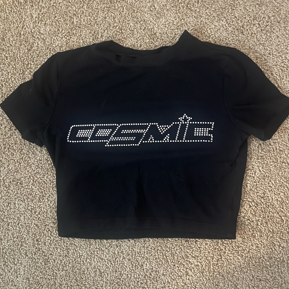 Rhinestone Crop Tee